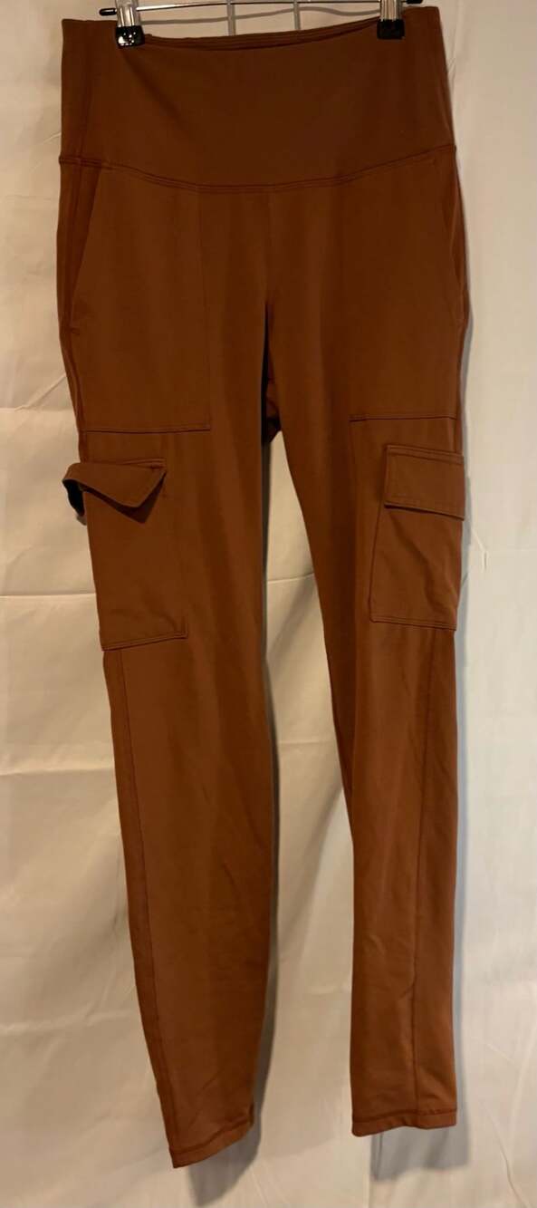 Old Navy PowerPress High-Rise Leggings Size M Tall Brown Go-Dry Cargo